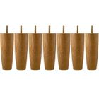 Kit 7 Pés Para Móveis Cama Casal Pé Para Cama Box Em Madeira