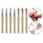 Kit 7 Pincéis Folhas de Ouro Unhas Acrílicas Alongamento Gel Fibra Vidro Nail Designer Manicure