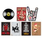 Kit 7 Placas Decorativas Música Rock Cerveja