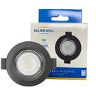 Kit 7 Spot Led Preto Redondo Embutir 3w Branco Frio 6500K