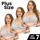 Kit 7 Sutiãs Plus Size Estrutura Reforçado Alça Larga Microfibra Tamanhos Maiores 50/52/54/56