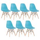 Kit - 7 x cadeiras Charles Eames Eiffel DSW - Base de madeira clara