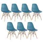 Kit - 7 x cadeiras Charles Eames Eiffel DSW - Base de madeira clara