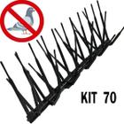 Kit 70 Espículas Anti Pombos Inibe Aves Policarbonato Preto - Plasmoncayo