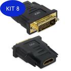 Kit 8 Adaptador dvi-d para Hdmi dex