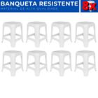 Kit 8 Banco Plástico Banqueta Cadeira Até 120 Kg Resistente