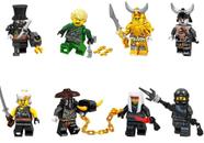 Kit 8 Bonecos Blocos De Montar Lloyd Golden Dragon Ninjago - Mega Block Toys