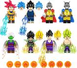 Kit 8 Bonecos Blocos Montar Coleção Goku Dragon Ball Z Super