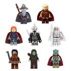 Kit 8 bonecos senhor dos aneis hobbit gandalf saraman blocos de montar