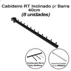Kit 8 Cabideiro Rt Inclinado 40cm Barra Régua 20x30mm Loja Preto