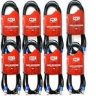 Kit 8 Cabo Microfone Xlr Canon Balanceado Macho Femea 5m Metros Mxt