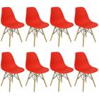 Kit 8 Cadeiras Charles Eames Eiffel Wood Design Varias Cores