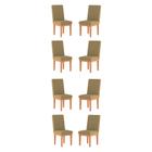 Kit 8 Cadeiras de Jantar Com Base de Madeira - V8 Decor