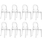 Kit 8 Cadeiras de Jantar Design Ghost Acrílica Transparente