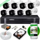 Kit 8 Cameras 1220b Intelbras Full Hd Dvr Mhdx 1108 Hd Cabo