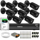 Kit 8 Câmeras Black Intelbras VHD 1220 B G6 Full HD 1080p + DVR Intelbras MHDX 1008 + HD 2TB