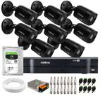 Kit 8 Câmeras Black Intelbras - VHD 1220 B G6 Full HD 1080p + DVR Intelbras MHDX 1208 + HD 1 TB