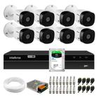 Kit 8 Câmeras Bullet HD 720p VHL 1120 B Infra 20m HDCVI + DVR 8 canais MHDX 1208 Intelbras + HD 2TB