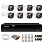 Kit 8 Câmeras de Segurança 20m Infravermelho Full Hd 1080p + Dvr Intelbras 1108 + Acessórios