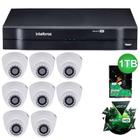 Kit 8 Câmeras de Segurança dome Intelbras MultiHD 1010D + Dvr 8ch MultiHD mhdx 1008 + HD 1TB