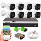 Kit 8 Câmeras de Segurança Intelbras vhd 3120 B Metal HD 720p 20m Infra dvr 1108 Lite Intelbras