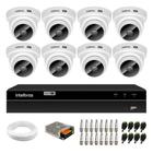 Kit 8 Câmeras Dome VHC 1120 D HD 720p Infravermelho de 20 metros Lente 2.8mm Intelbras + DVR MHDX 1308 com 8 Canais Multi HD Intelbras