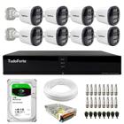 Kit 8 Câmeras Full Color TF 1220 Full HD 1080p Visão Noturna Colorida IP66 Dvr Tudo Forte TFHDX 3308 8 Canais HD 1TB BarraCuda