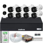 Kit 8 Câmeras Intelbras 1120b Dvr 4 Canais 1008c 500gb + 2 Câmera De Video Wi-fi Mibo Imx