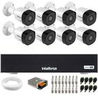 Kit 8 Câmeras Intelbras 3130 B G7 HD 720 Multi HD Visão Noturna até 30m IP67 + Dvr Intelbras MHDX 1108-C 8 Canais