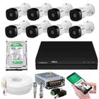 Kit 8 Câmeras Intelbras Multi HD 1120b Dvr 8 Canais com HD