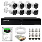 Kit 8 Câmeras Intelbras VHC 1120 B HD 720p Visão Noturna 20m Resistente à Chuva IP66 + Dvr Tudo Forte TFHDX 3308 Full HD 8 Canais + HD 1TB BarraCuda