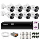 Kit 8 Câmeras Intelbras VHD 1130 B HD 720p Bullet Visão Noturna 30m Resistente à Chuva IP67 + DVR Intelbras MHDX 1308 8 Canais + HD 2TB Purple