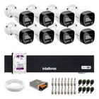 Kit 8 Câmeras Intelbras VHD 1220 B G7 Full Color Bullet Full HD 1080p Multi HD IR 20m + DVR Gravador de Vídeo Intelbras MHDX 3008-C + HD 1TB Purple