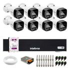 Kit 8 Câmeras Intelbras VHD 1220 B G7 Full Color Bullet Full HD 1080p Multi HD IR 20m + DVR Gravador de Vídeo Intelbras MHDX 3108-C + HD 2TB Purple