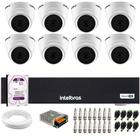 Kit 8 Câmeras Intelbras VHD 1220 D G7 Dome Full HD 1080p Lente 2.8mm Visão Noturna 20m + DVR Intelbras MHDX 3108-C 8 Canais + HD 1TB Purple