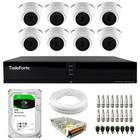 Kit 8 Câmeras Intelbras VHD 1220 D G7 Dome Full HD 1080p Lente 2.8mm Visão Noturna 20m + Dvr Tudo Forte TFHDX 3308 8 Canais + HD 1TB BarraCuda