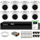 Kit 8 Câmeras Intelbras VHD 1220 G7 Dome Full HD com Visão Noturna de 20m Multi HD + DVR Intelbras MHDX 1208 8 Canais + HD SkyHawk 2TB