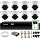 Kit 8 Câmeras Intelbras VHD 1220 G7 Dome Full HD com Visão Noturna de 20m Multi HD + DVR Intelbras MHDX 1308 8 Canais + HD 2TB BarraCuda