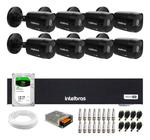 Kit 8 Câmeras Intelbras VHD 1230 B Full HD 1080p Bullet Black G7 Visão Noturna 30m IP67 + DVR Intelbras MHDX 3108-C 8 Canais + HD 2TB BarraCuda