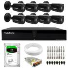 Kit 8 Câmeras Intelbras VHD 1230 B Full HD Bullet Black G7 Visão Noturna 30m IP67 + Dvr Tudo Forte TFHDX 3308 8 Canais App Xmeye + HD 2TB BarraCuda