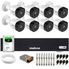 Kit 8 Câmeras Intelbras VHD 3230 B G7 Bullet Full HD 1080p Multi HD IP67 + Dvr Intelbras MHDX 1008-C 8 Canais + HD 2TB BarraCuda