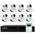 Kit 8 Câmeras Robô IP Wifi HD 720p Sem Fio Com áudio e Visão Noturna Tudo Forte + DVR Gravador Tudo Forte TFHDX 3304 4 Canais + HD 2TB Skyhawk