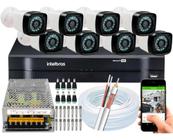 Kit 8 Cameras Seguranca Hd Dvr Intelbras full hd 8ch mhdx S/ Hd