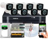 Kit 8 Cameras Segurança Infra vermelho Dvr Intelbras 8ch mhdx