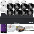 Kit 8 Cameras Segurança Intelbras VHD 3220b+ Microfone Audio Full Color 1080p Dvr 3008c 1TB Purple