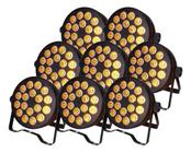 Kit 8 Canhão Refletor Slim 18 Leds 18w Rgbwa Uv Hexaled Dmx - BACKSTAGE EQUIPAMENTOS PARA PALCOS