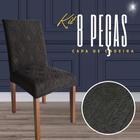 Kit 8 Capas de Cadeira Linha Gold Anti Gato Indiana - Preto - OK Darling