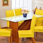 Kit 8 Capas P Cadeira De Jantar Elástica Malha Gel - Amarelo