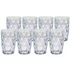 Kit 8 Copos De Vidro Resistente Diamente 370 ML Transparente