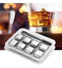 Kit 8 Cubo De Gelo Inox Reutilizável Pegador Whisky suco